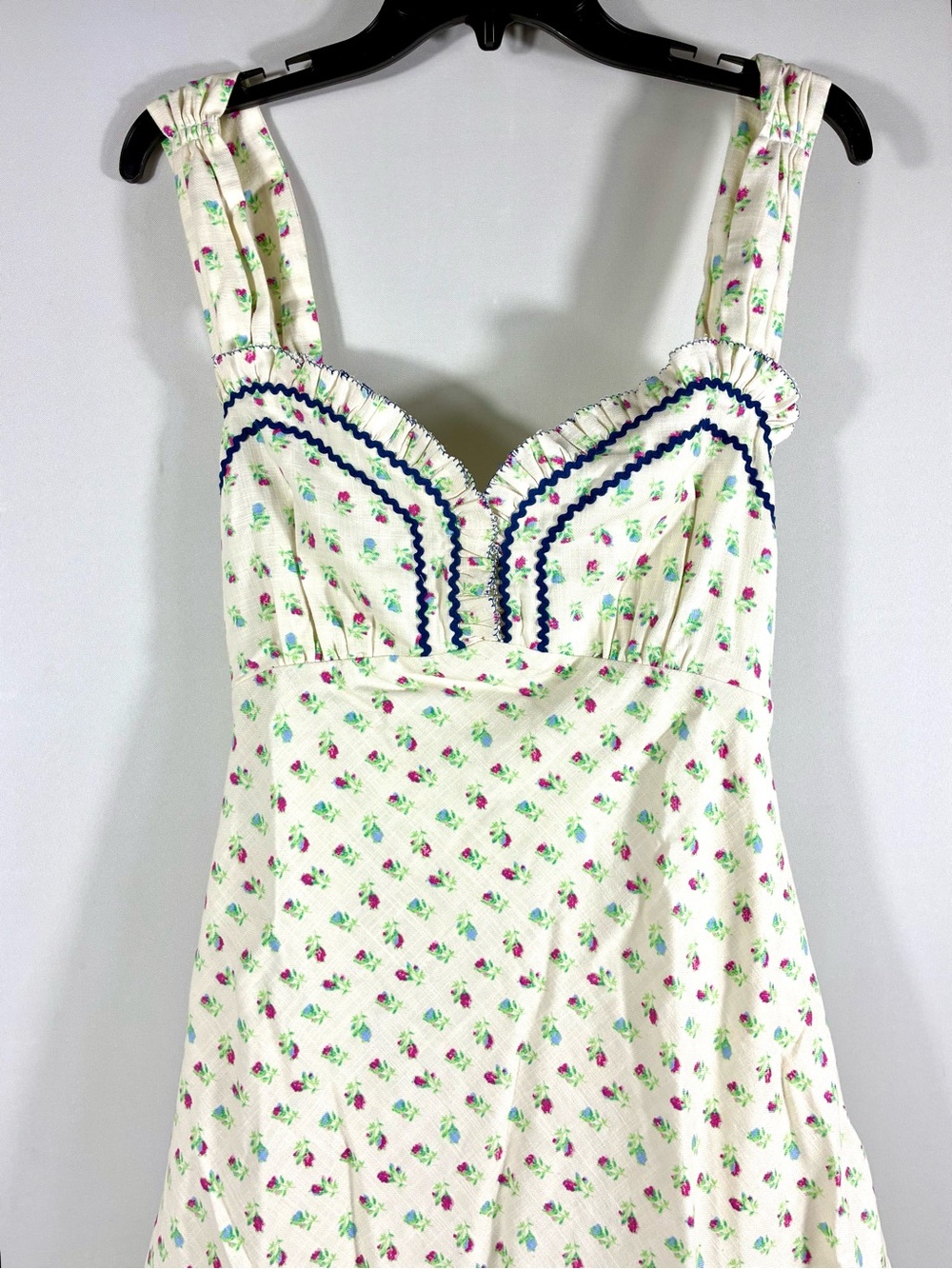 Free People Sweet Hearts Floral Sleeveless Cotton Midi Dress Western Medium NWT - Picture 9 of 17